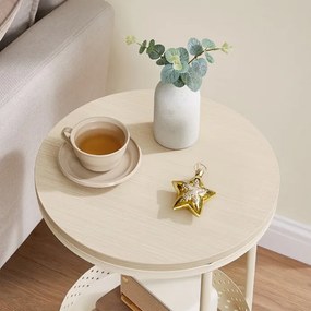 Tárolóasztal 40×40 cm, MDF, Fehérített Tölgy. AKF-E1015 CRM