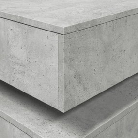 betonszürke dohányzóasztal LED-lámpákkal 90x50x40 cm