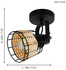 Eglo 43324 - Spotlámpa ANWICK 1xE27/40W/230V