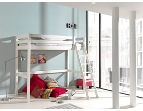 Fehér magasított borovi fenyő gyerekágy tárolóhellyel 90x200 cm PINO – Vipack