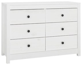 Fehér tömör fenyőfa kisszekrény 100 x 40 x 72 cm