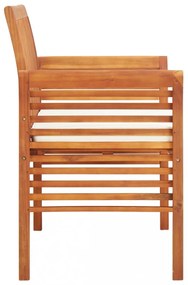 kétszemélyes tömör akácfa kerti pad párnával 120 cm