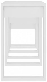 3 db fehér, rétegelt fa egymásba rakható asztal