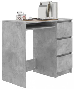 betonszürke szerelt fa íróasztal 90 x 45 x 76 cm