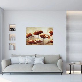 Piros virágok képe (90x60 cm)