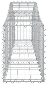 7 db íves horganyzott vas gabion kosár 200x30x40/60 cm