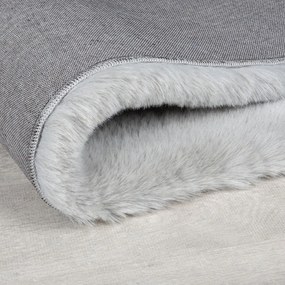 Világosszürke szintetikus szőrme szőnyeg 200x290 cm Ivy Luxury Fur – Flair Rugs
