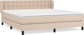 vidaXL cappuccino színű műbőr rugós ágy matraccal 160 x 200 cm