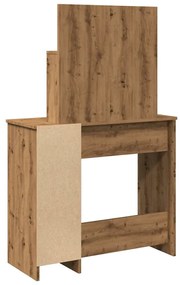 kézműves tölgy színű LED-es fésülködőasztal 86,5 x 35 x 136 cm