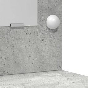 3 darabos öltöztetőasztal szett LED világítással, beton szürke, mérnöki fa