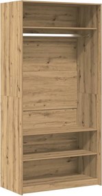 vidaXL gardróbszekrény artisan tölgy 100x50x200 cm gépelt fa