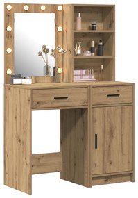 Sminkasztal Készlet 2 pcs kézműves tölgy 50 x 41 x 135 cm