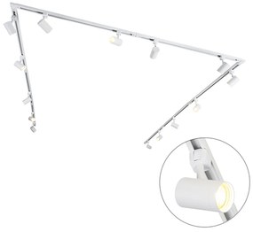 Modern 1 fázisú sínrendszer 14 spotlámpával fehér - Jeana