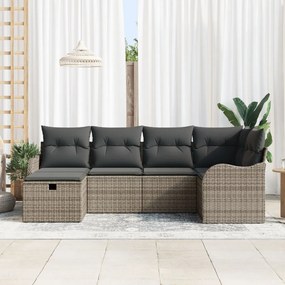 Kerti Kanapé Szett párnával 6 pcs Szürke 232.5 x 122.5 x 85 cm
