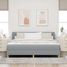 vidaXL Boxspring Ágy Mattal Világosszürke 180x200 cm Szövet
