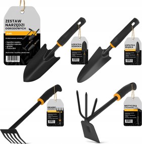 Kerti szerszám készlet 4db-os kerti lapát x2 gereblye Kerti Kapa csőr 0Z
