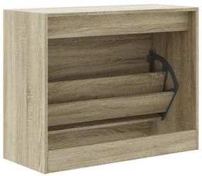sonoma tölgy színű szerelt fa cipőszekrény 80 x 34 x 63 cm