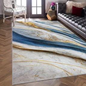 Kék mosható szőnyeg 80x150 cm Golden Spill – Mila Home