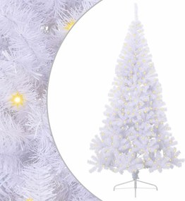 vidaXL Mű karácsonyfa 300 LED-del állvánnyal Fehér 240 cm PVC és Acél