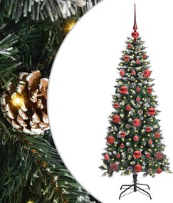 vidaXL Mű karácsonyfa 150 LED-del Zöld 150 cm PVC és Műanyag és Acél