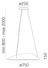 Artemide 1401010APP-LED Dimmelhető csillár zsinóron AMELUNA LED/41W/230V 3000K