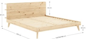 Borovi fenyő franciaágy ágyráccsal 160x200 cm Retreat – Karup Design