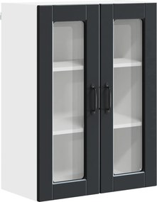 vidaXL Konyhaszekrény polcokkal ajtóval Fekete 60 x 31 x 80 cm Faanyag