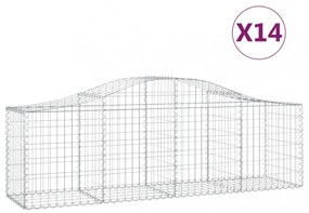 14 db íves horganyzott vas gabion kosár 200x50x60/80 cm