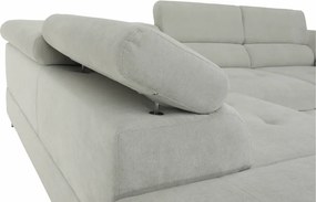 Ülőgarnitúra, világos szürke, szövet, balos, BUTON P