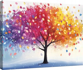 Vászon Falikép Fa Színes Hálószoba Nappali Konyha 100x70