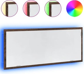 vidaXL barna tölgy szerelt fa LED-es fürdőszobatükör 100x8,5x37 cm