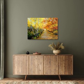 Kép - Egy romantikus sugárút a víz mentén. (üvegen) (70x50 cm)