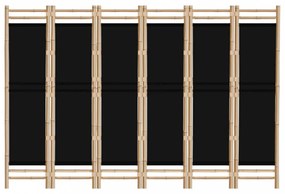 6 paneles összecsukható bambusz és vászon térelválasztó 240 cm