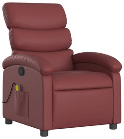 vidaXL bordó műbőr dönthető masszázsfotel