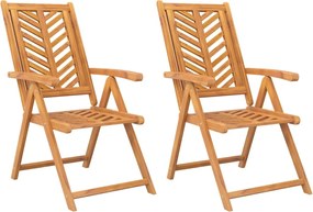 vidaXL 2 db tömör akácfa dönthető kerti szék