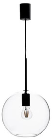 Fekete függőlámpa üveg búrával 25x25 cm Patera - Markslöjd