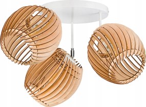 Függőlámpa mennyezeti csillár Plafon mozgatható lámpabúra Hordó fa 3x E27