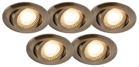 5 db modern beépített spotlámpa szett bronz színben, LED-del, 3 fokozatban szabályozható - Mio