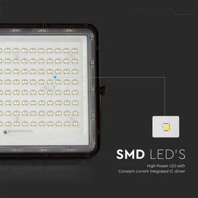 LED kültéri napelemes reflektor LED/20W/3,2V 6400K fekete + DO
