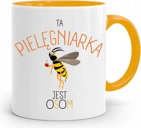 Bögre Sárga Ajándék Ápolónő Darázs Ápolónő nyomtatott fényképpel