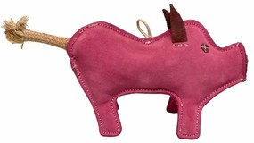 PafDog Pinky malacka kutyajáték bőrből és jutából, 28 cm-es