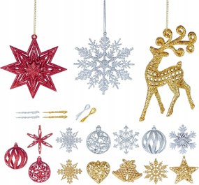 *sale* KarĂĄcsonyfadĂsz gömbök 20 db 3 â arany, ezĂŒst, piros