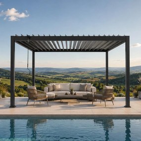 Alumínium bioklimatikus pergola lamellákkal 4 x 4 M
