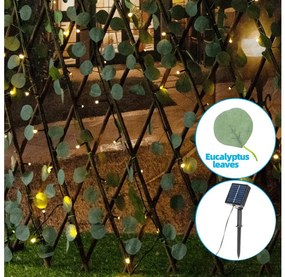 Aigostar LED napelemes lánc 148 LED, 2x1,2m, IP65, meleg fehér, eukaliptusz