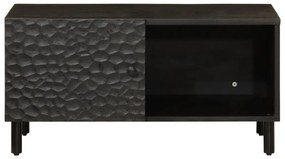 Fekete tömör mangófa dohányzóasztal 80 x 50 x 40 cm