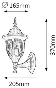 Rabalux 8342 - Kültéri fali lámpa MILANO 1xE27/60W/230V