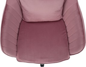 Irodai szék, rózsaszín Velvet szövet/króm, KLIAN