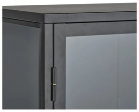 Fekete fém tálalószekrény 90x160 cm Carmel – Unique Furniture
