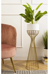 Fém virágcserép LOFT 68x20 cm arany/fehér