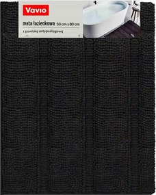 Fürdőszobaszőnyeg csúszásgátló bevonattal 50x80cm, fekete 1550 Gsm
